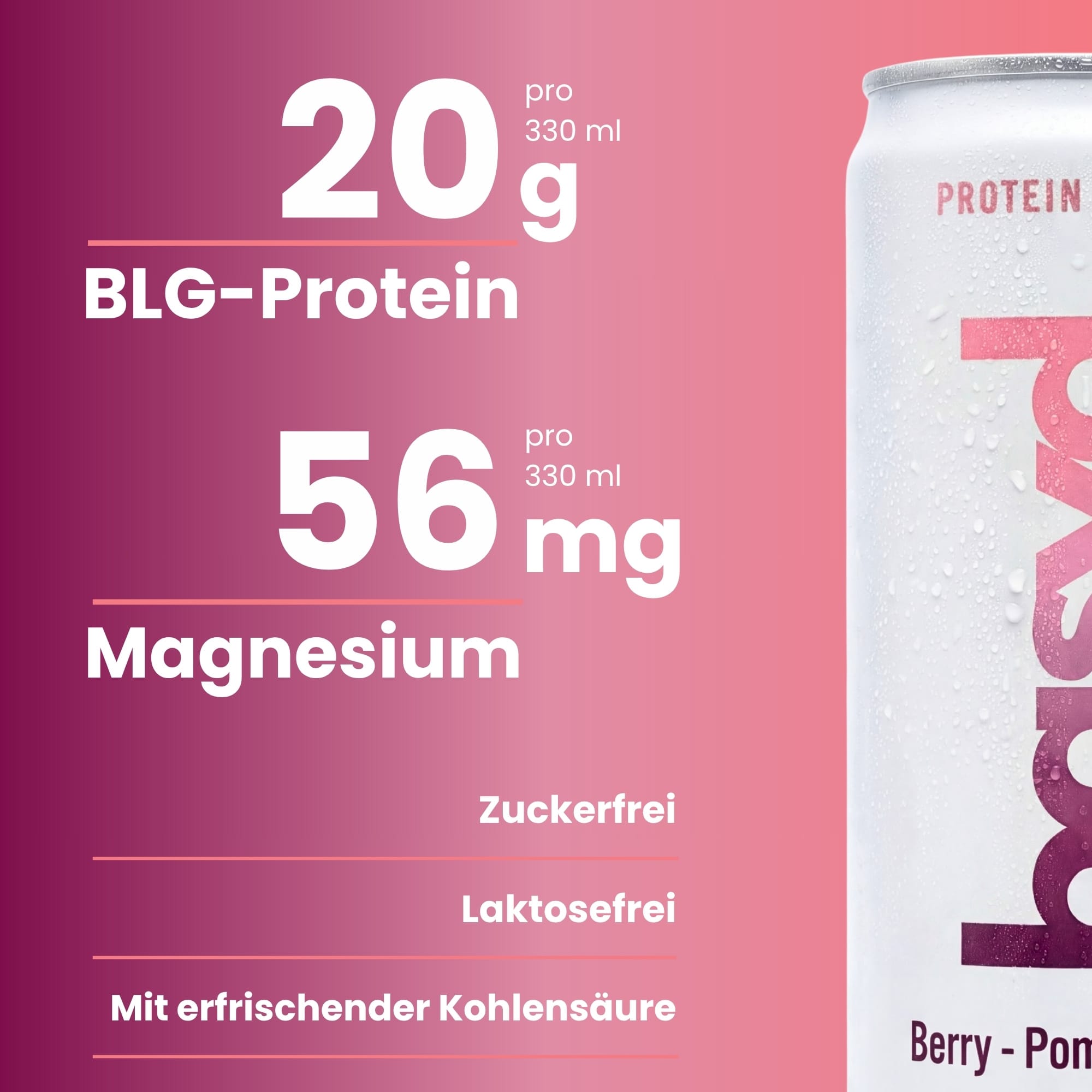 Zuckerfreie Protein Soda + mit Magnesium