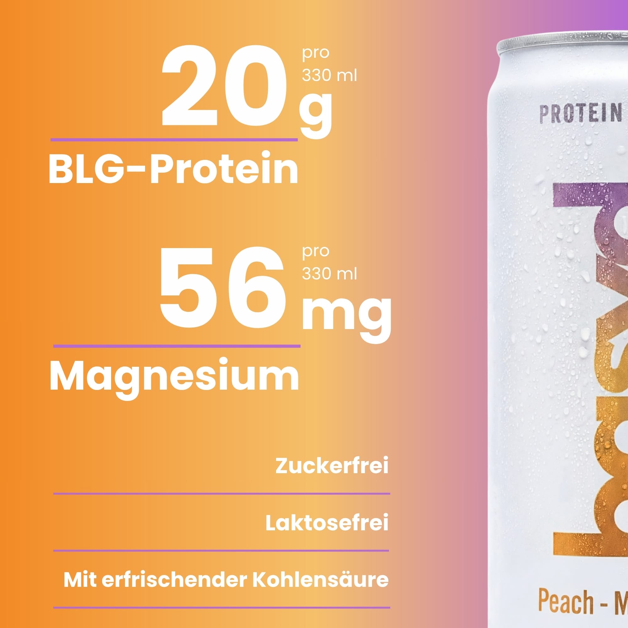 Zuckerfreie Protein Soda + mit Magnesium