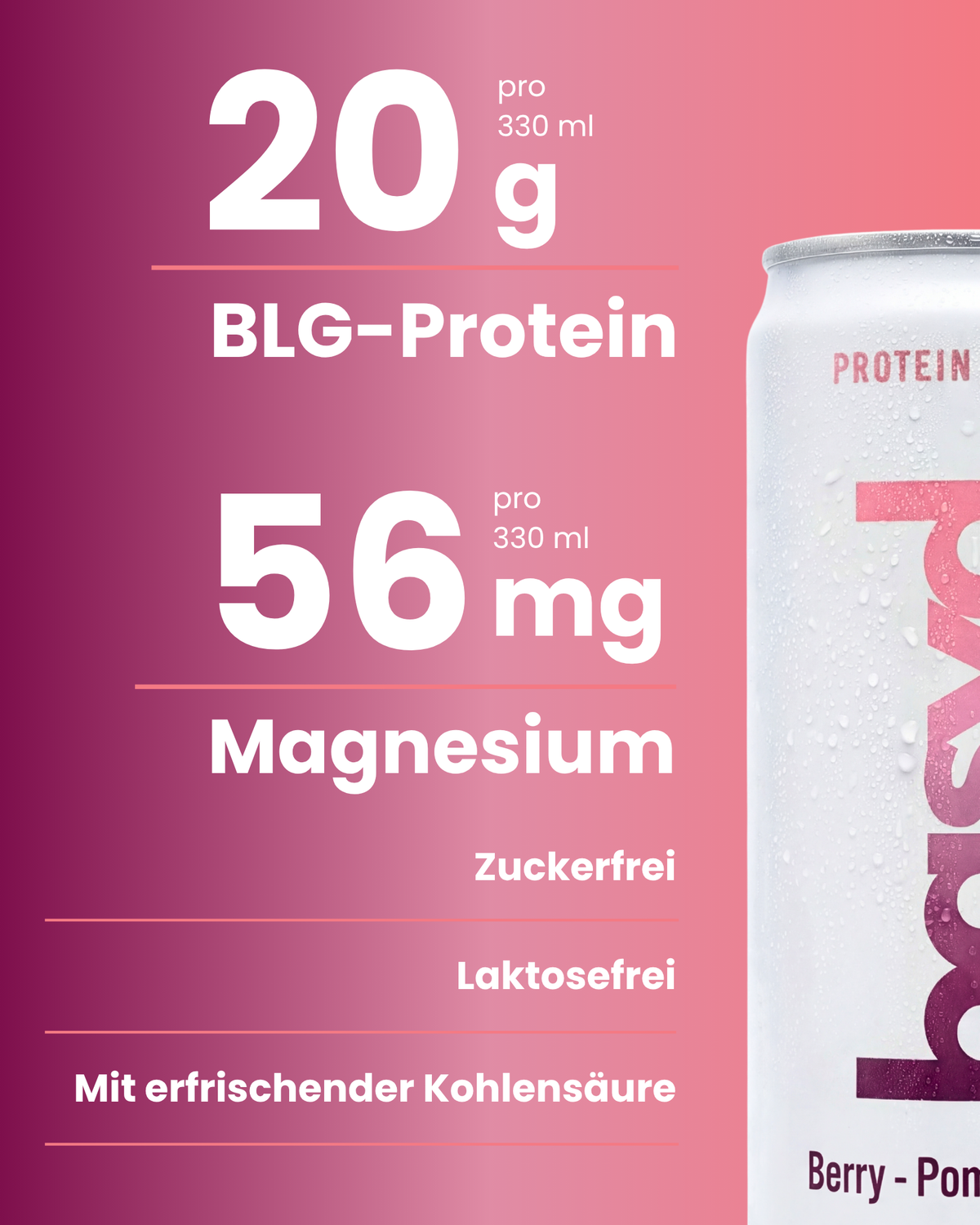 Zuckerfreie Protein Soda + mit Magnesium