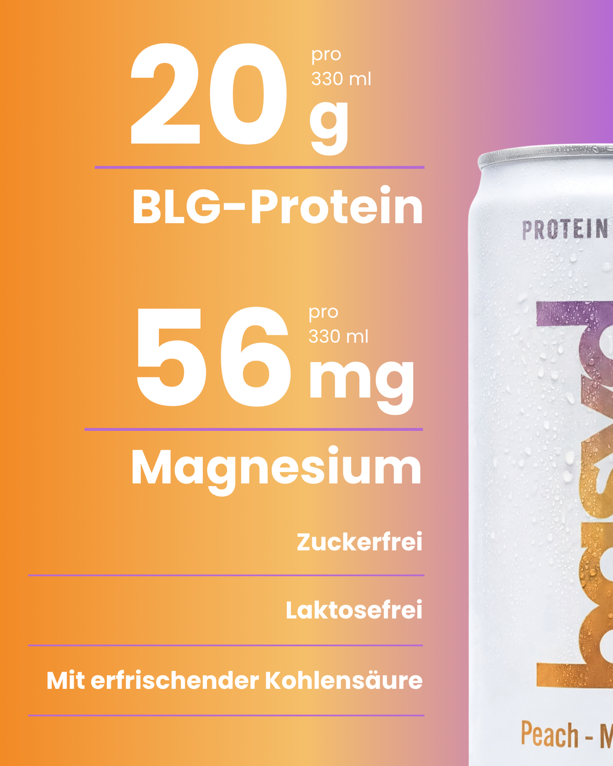 Zuckerfreie Protein Soda + mit Magnesium